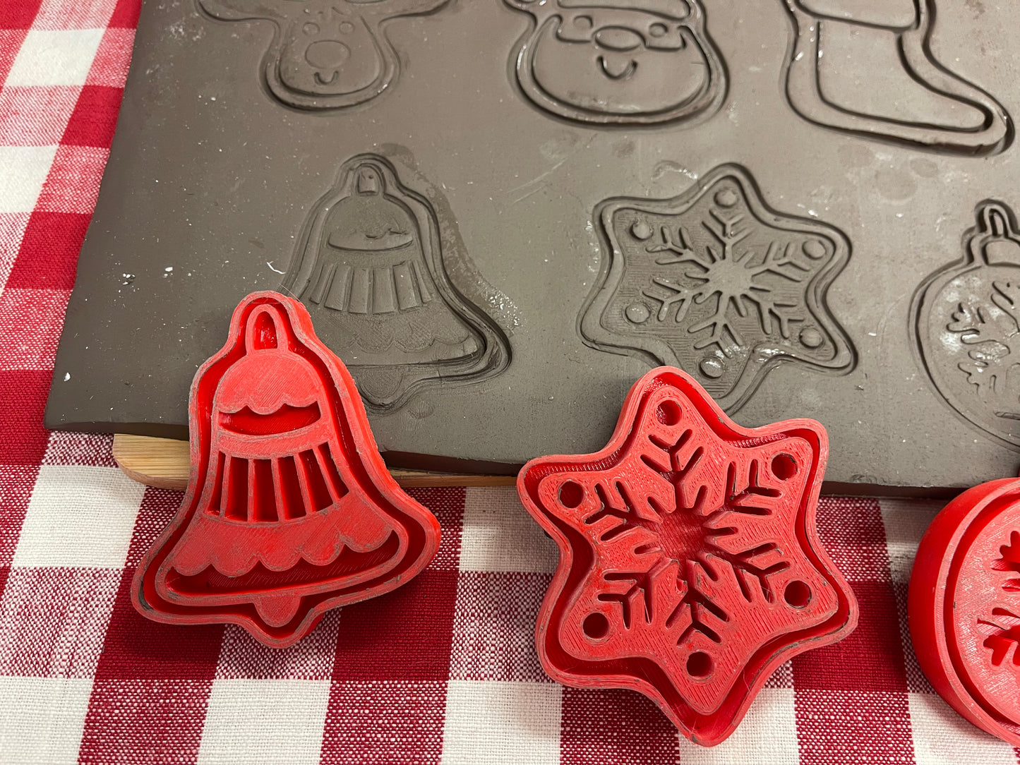 Pottery Stamp, Christmas Gingerbread Cookies various designs, with optional cookie cutter ornament - multiple sizes
