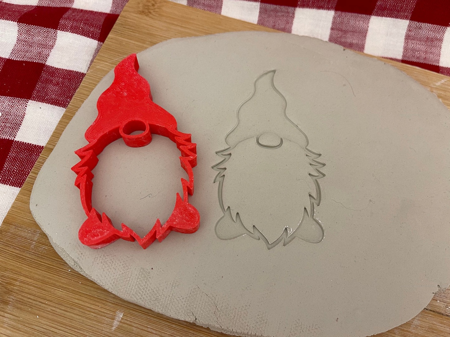 Generic Gnome stamp with optional cookie cutter ornament - plastic 3D printed, multiple sizes