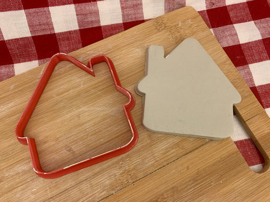 Christmas Ornament House Clay Cutter - plastic 3D printed, pottery tool, multiple sizes