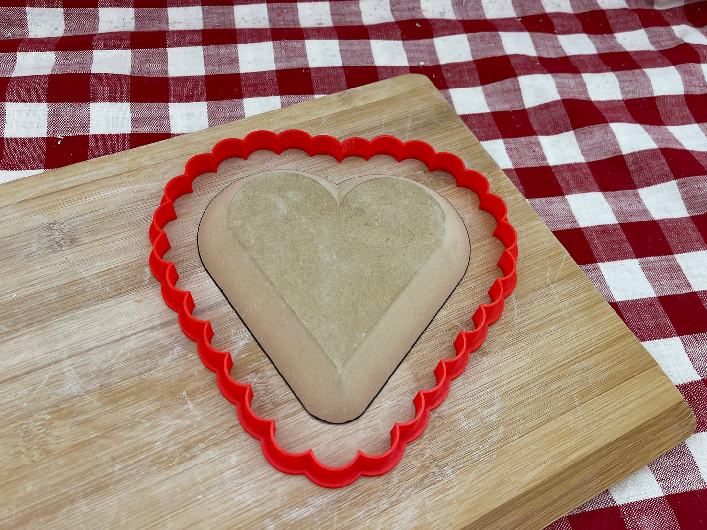 Scallop Edge Heart Clay Cutter, made to match GR Pottery form - plastic 3D printed, pottery tool, multiple sizes