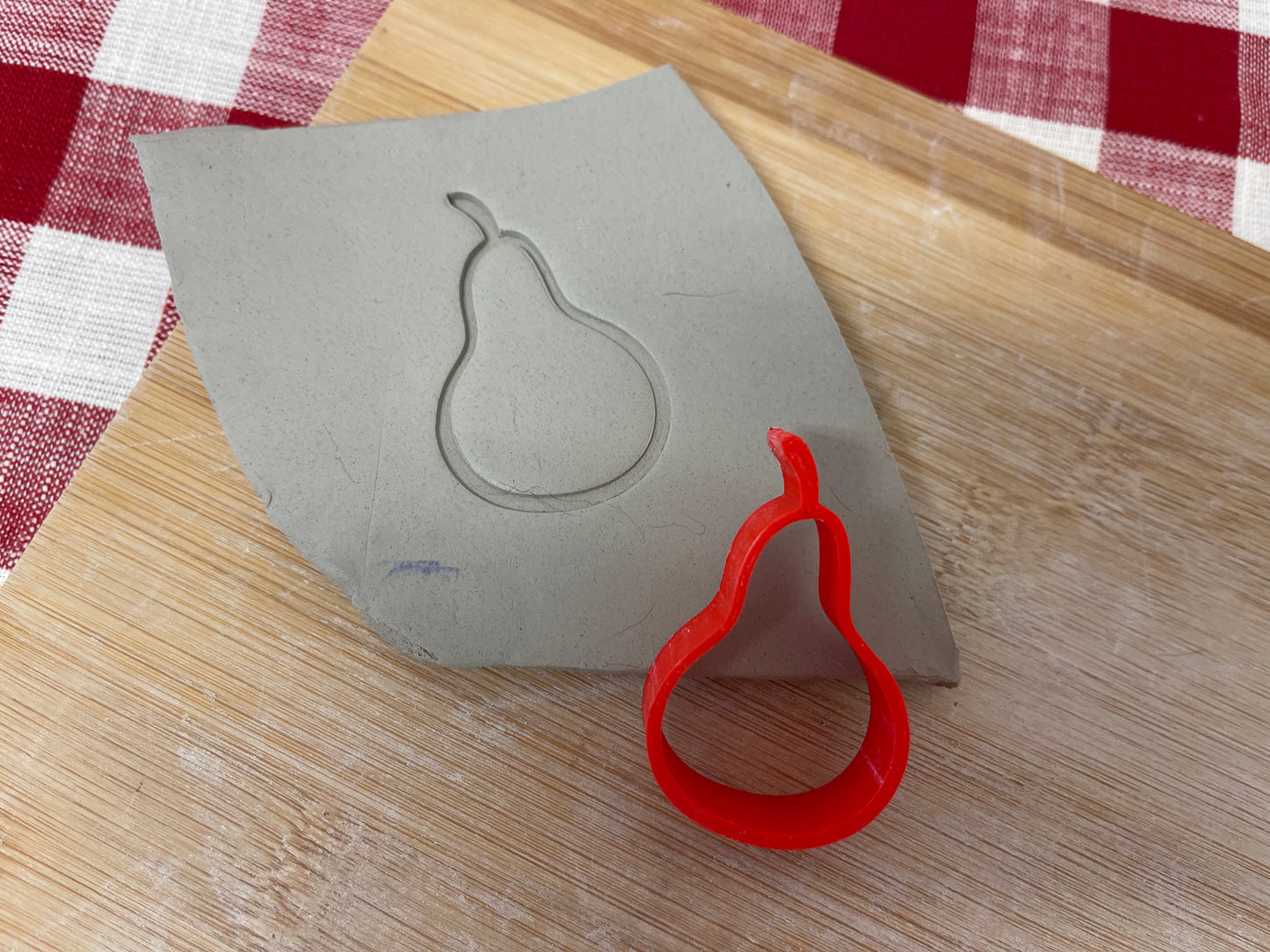 Pear Mini Pottery Stamp - plastic 3D printed, multiple sizes available, fruit shape