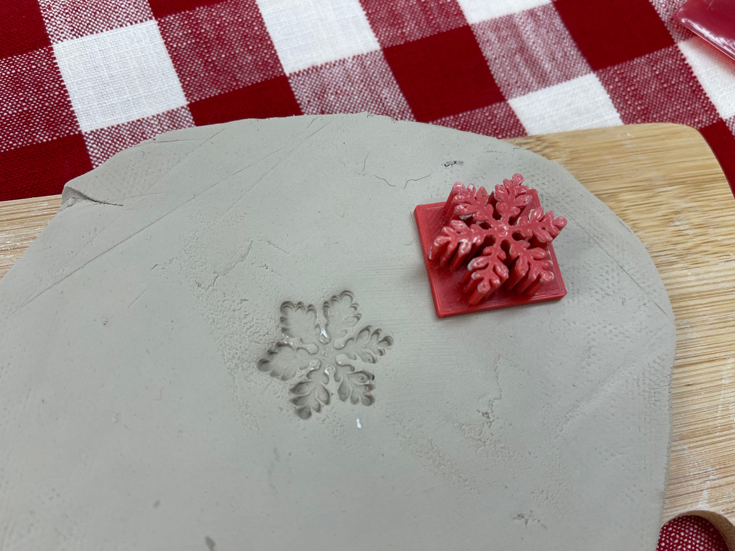 Pottery Stamp, Snowflake mini design, December 2020 stamp of the month, multiple sizes