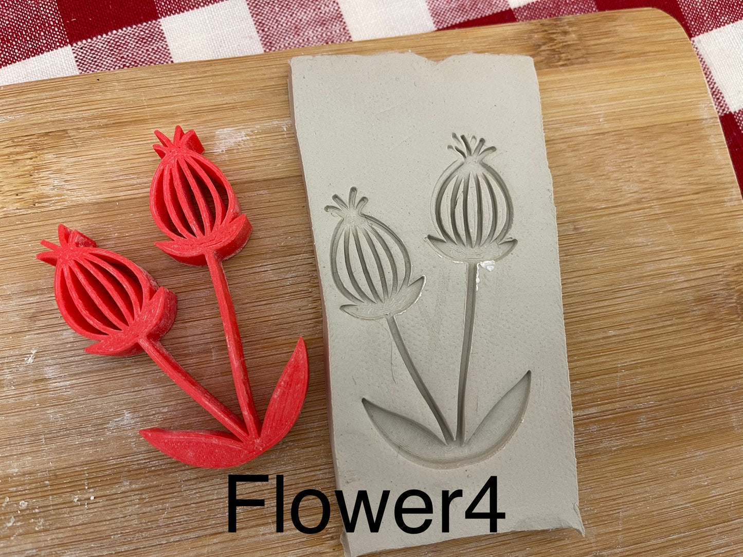 Spring Flower Pottery Stamp, Lot of Flower Designs, Multiple sizes, Each or sets available