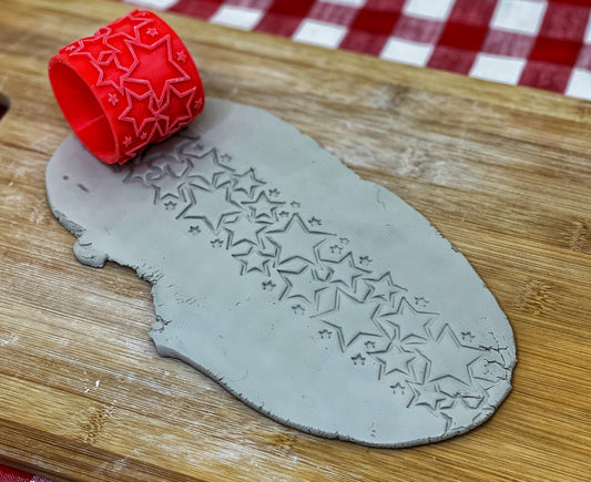 Star Pottery Roller, Border Stamp - Repeating pattern, Plastic 3d printed