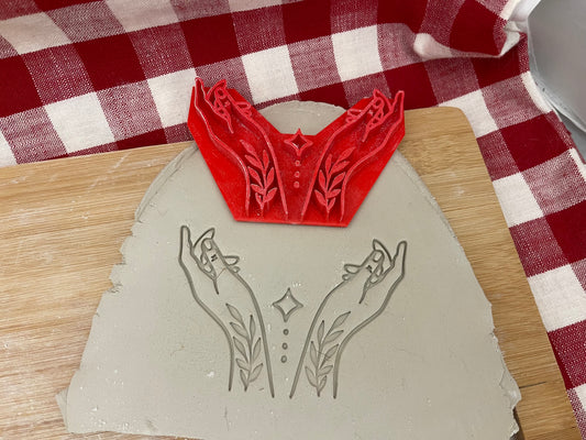 Open Hands mystic stamp - plastic 3D printed, multiple sizes