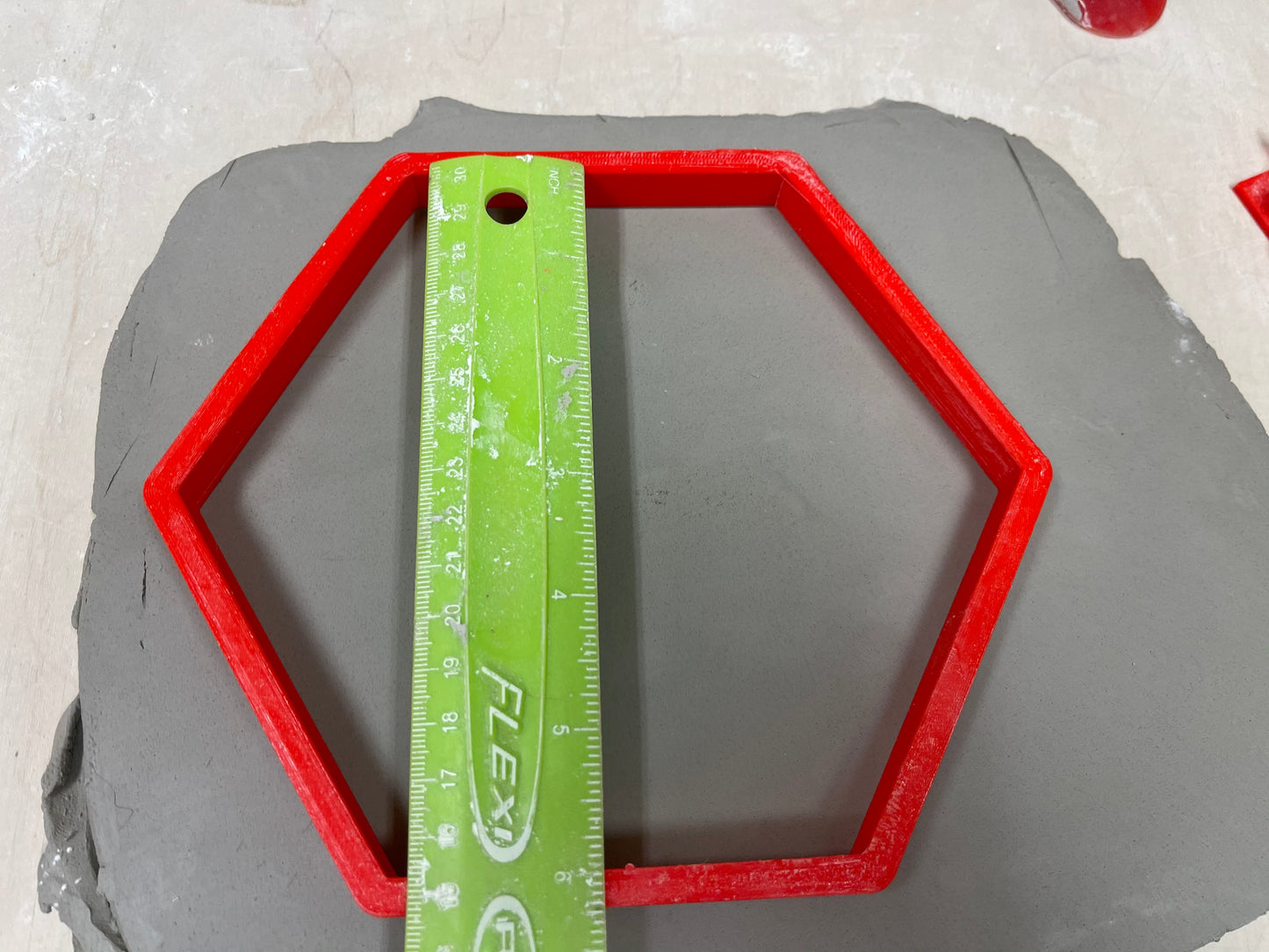 Plain Hexagon, Clay Cutter - plastic 3D printed, XL pottery tool, multiple sizes