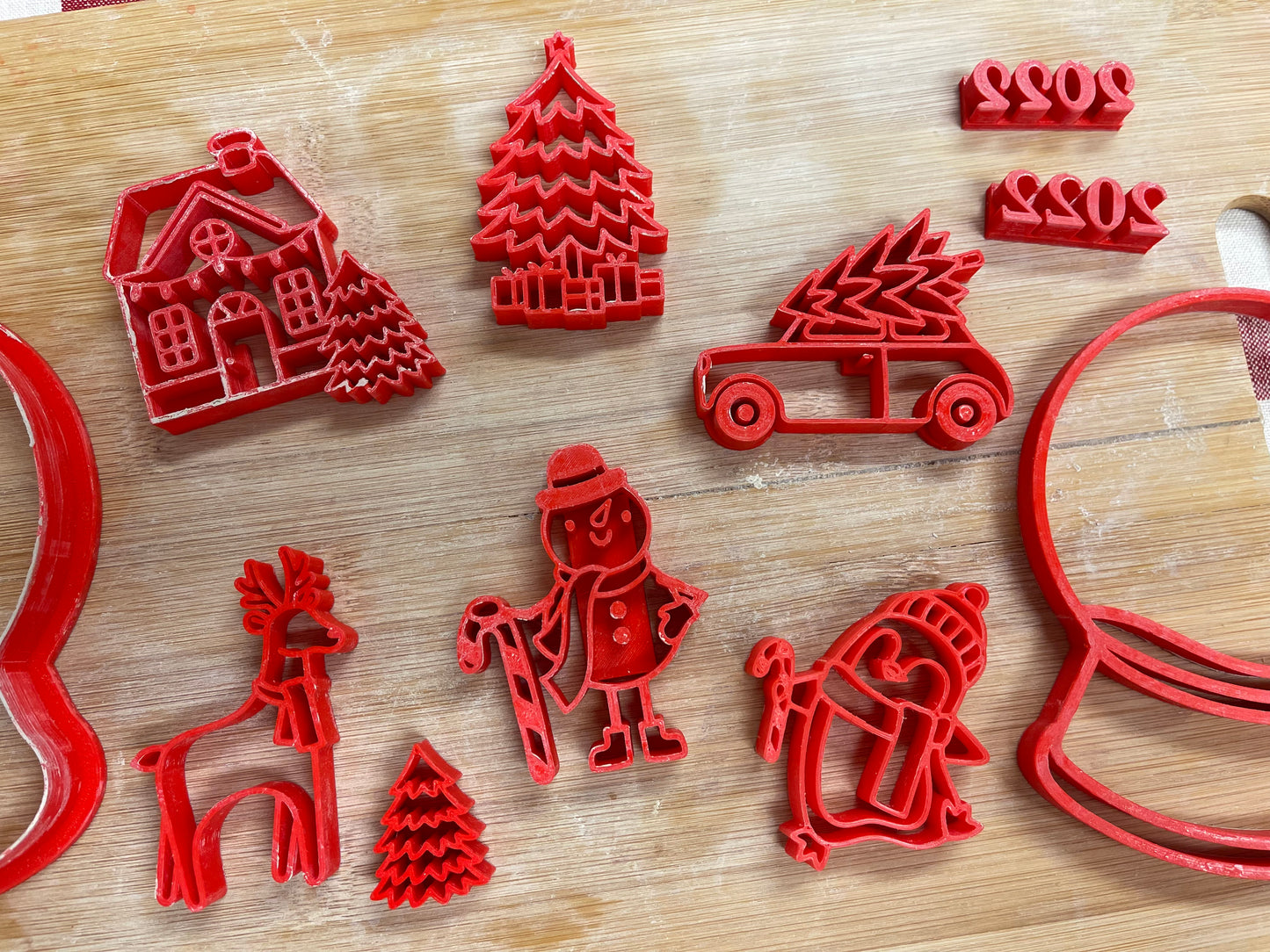 Pottery Stamp, Christmas Snow Globe designs, with multiple designs and optional cookie cutter ornament, as a set or individual - multiple sizes