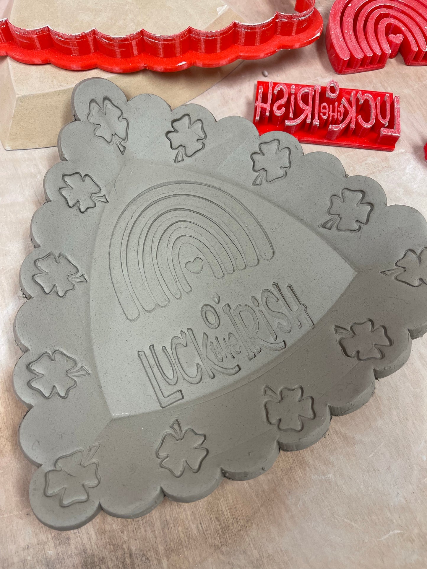 Luck of the Irish Pottery Stamp - words, 3D Printed Multiple Sizes Available.