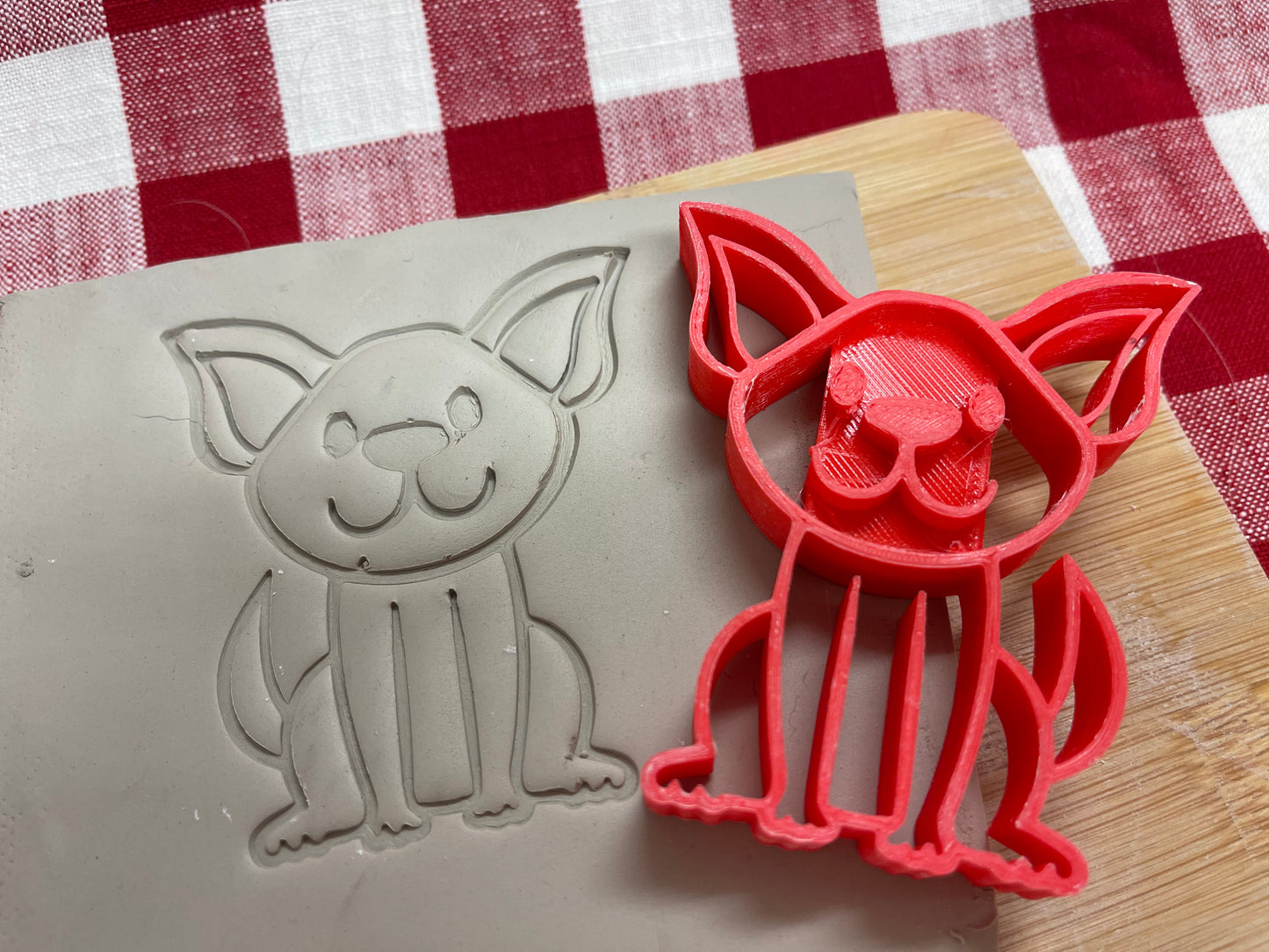 Chihuahua Dog Reversible Pottery Stamp - Pet doodle series, pottery tool - multiple sizes