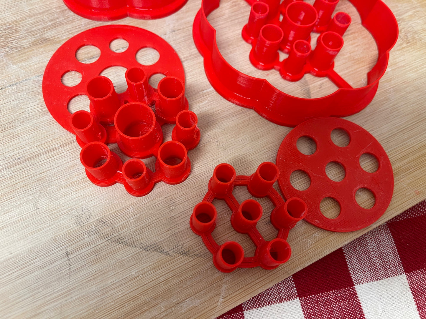 Flower Frog Clay Cutter w/ Press - Scallop Design with Holes or Holes Only Template, Plastic 3d printed