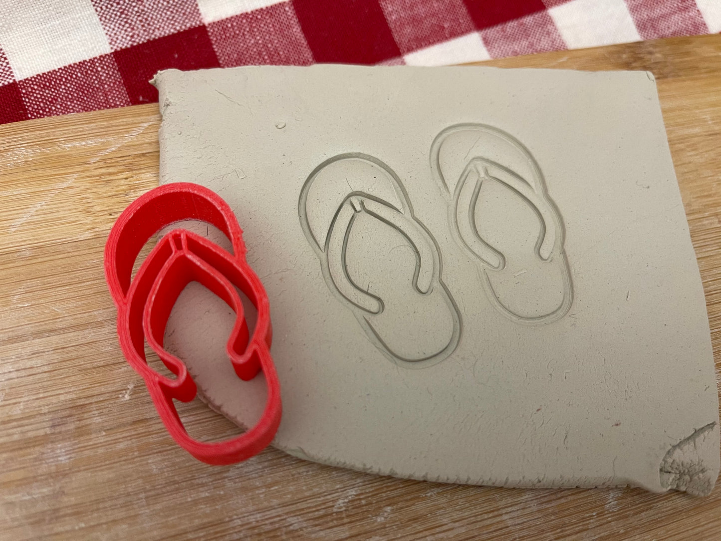 Flip Flop stamp, beach - plastic 3D printed, multiple sizes
