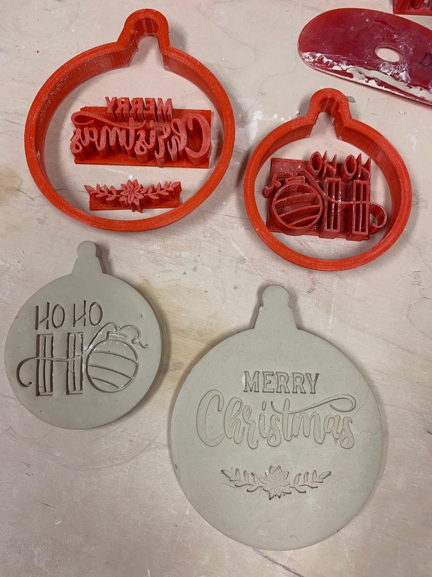 Christmas Ornament Clay Cutter - plastic 3D printed, pottery tool, multiple sizes