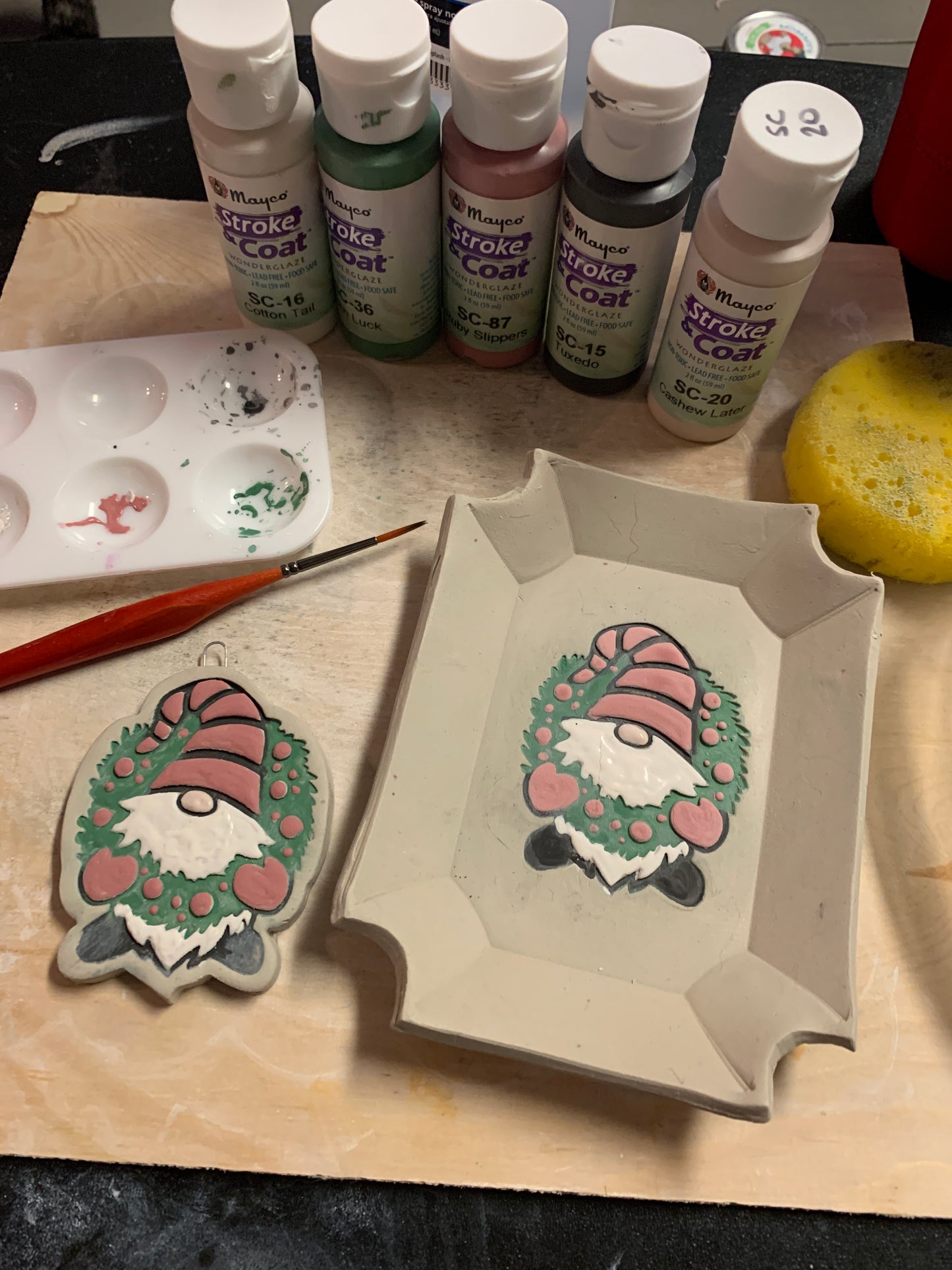 Pottery Stamp, Christmas Gnome designs, with optional cookie cutter ornament, each or set