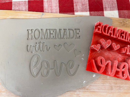 "Homemade with Love" word stamp - plastic 3D Printed, Multiple Sizes Available
