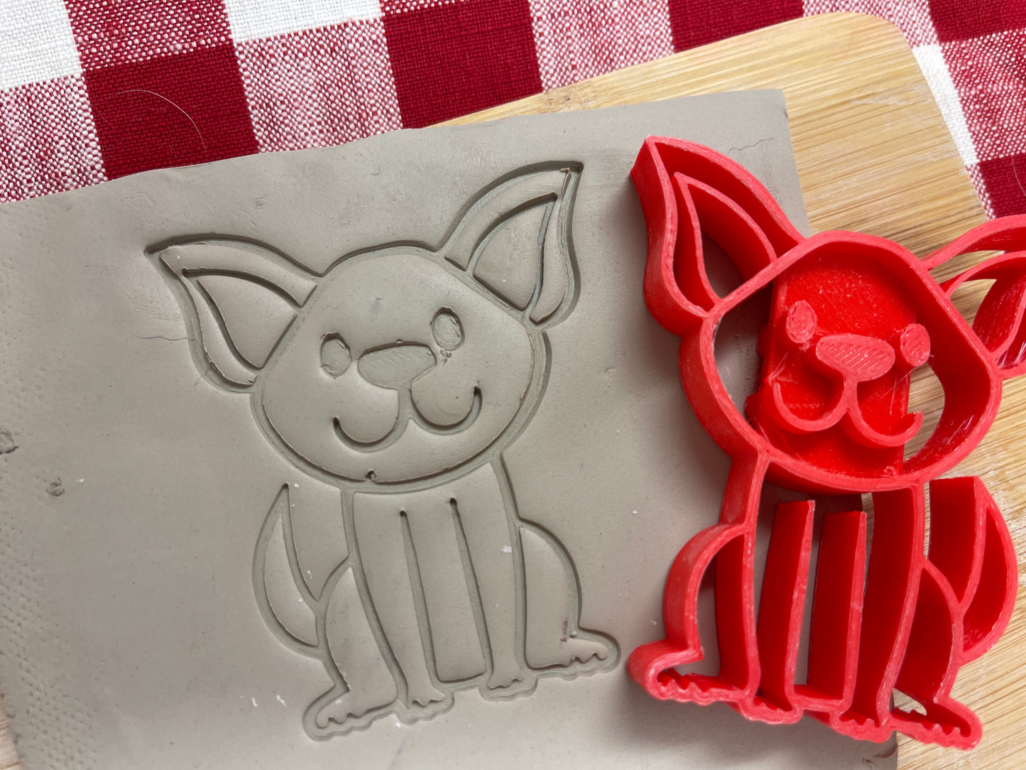 Chihuahua Dog Reversible Pottery Stamp - Pet doodle series, plastic 3D printed, multiple sizes