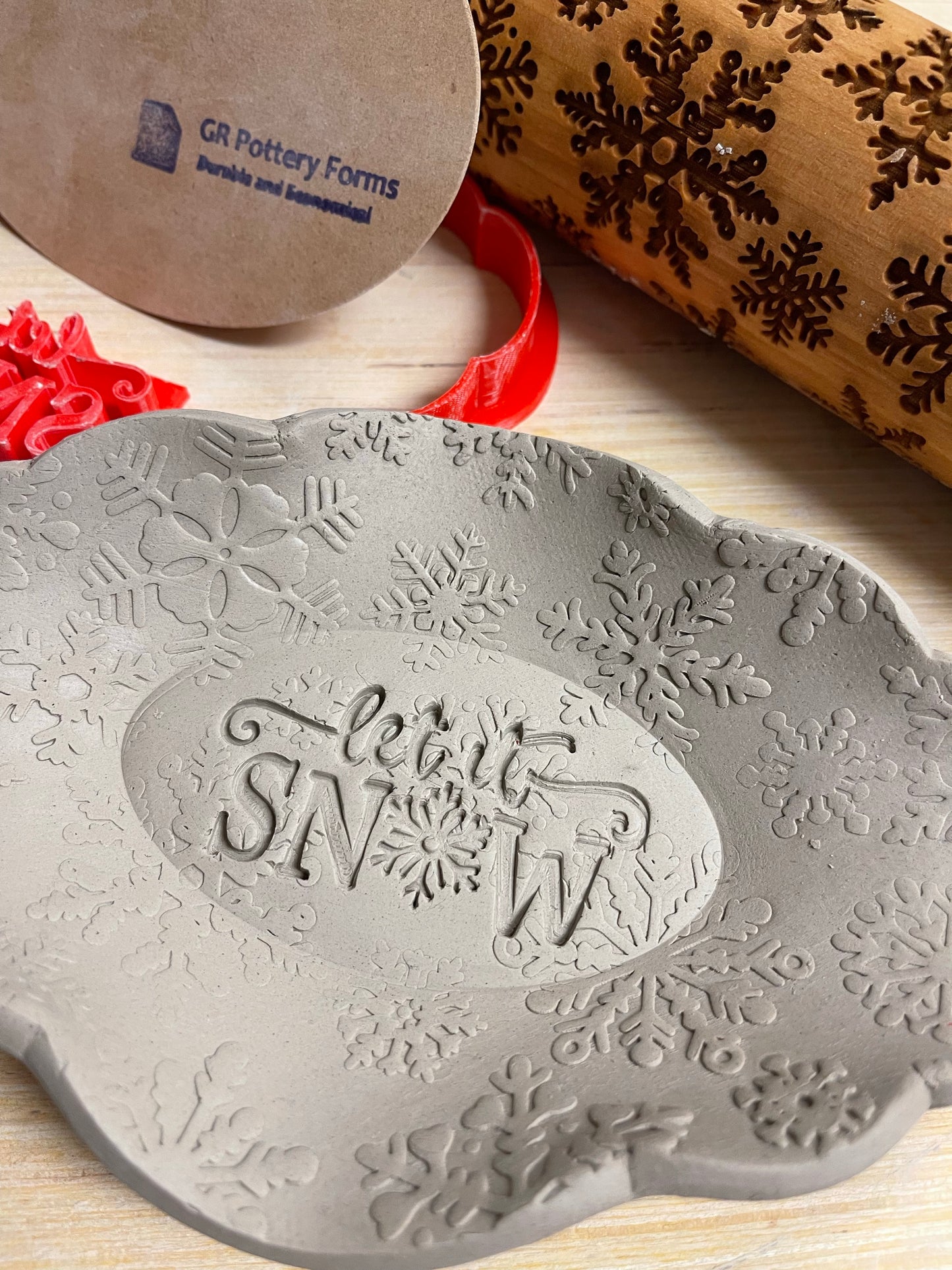 Christmas casual "Let it Snow" word stamp - plastic 3D printed, multiple sizes