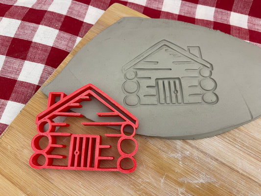 Pottery Stamp, Log Cabin design, Camping doodle series - multiple sizes
