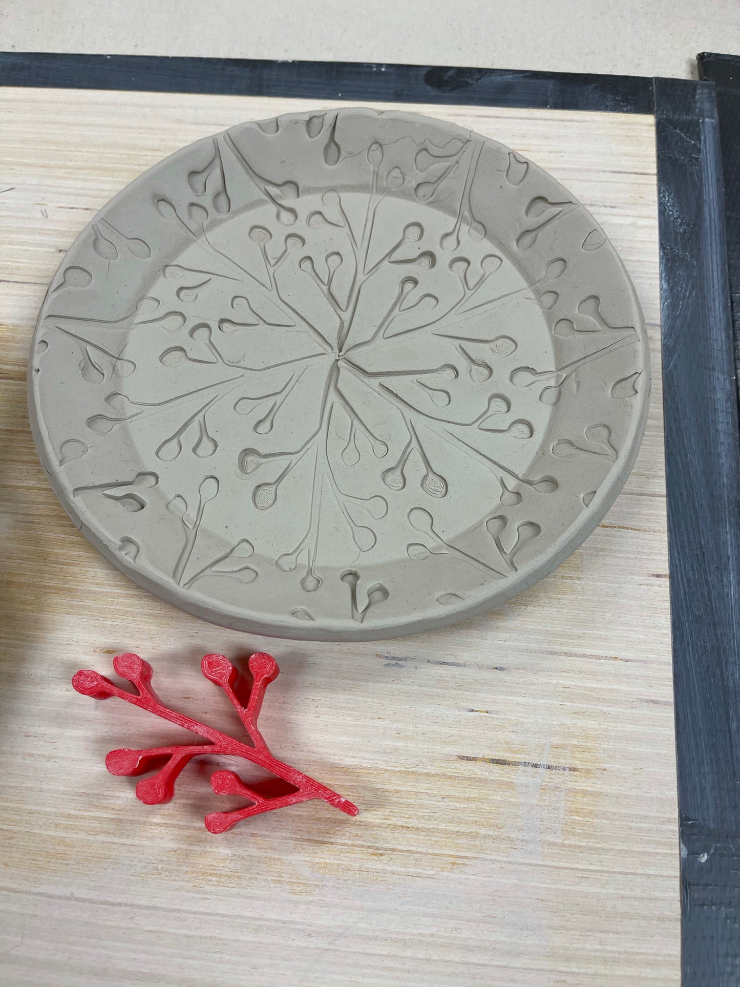 Greenery3 Pottery Stamp Branch Design - 3D Printed Multiple Sizes