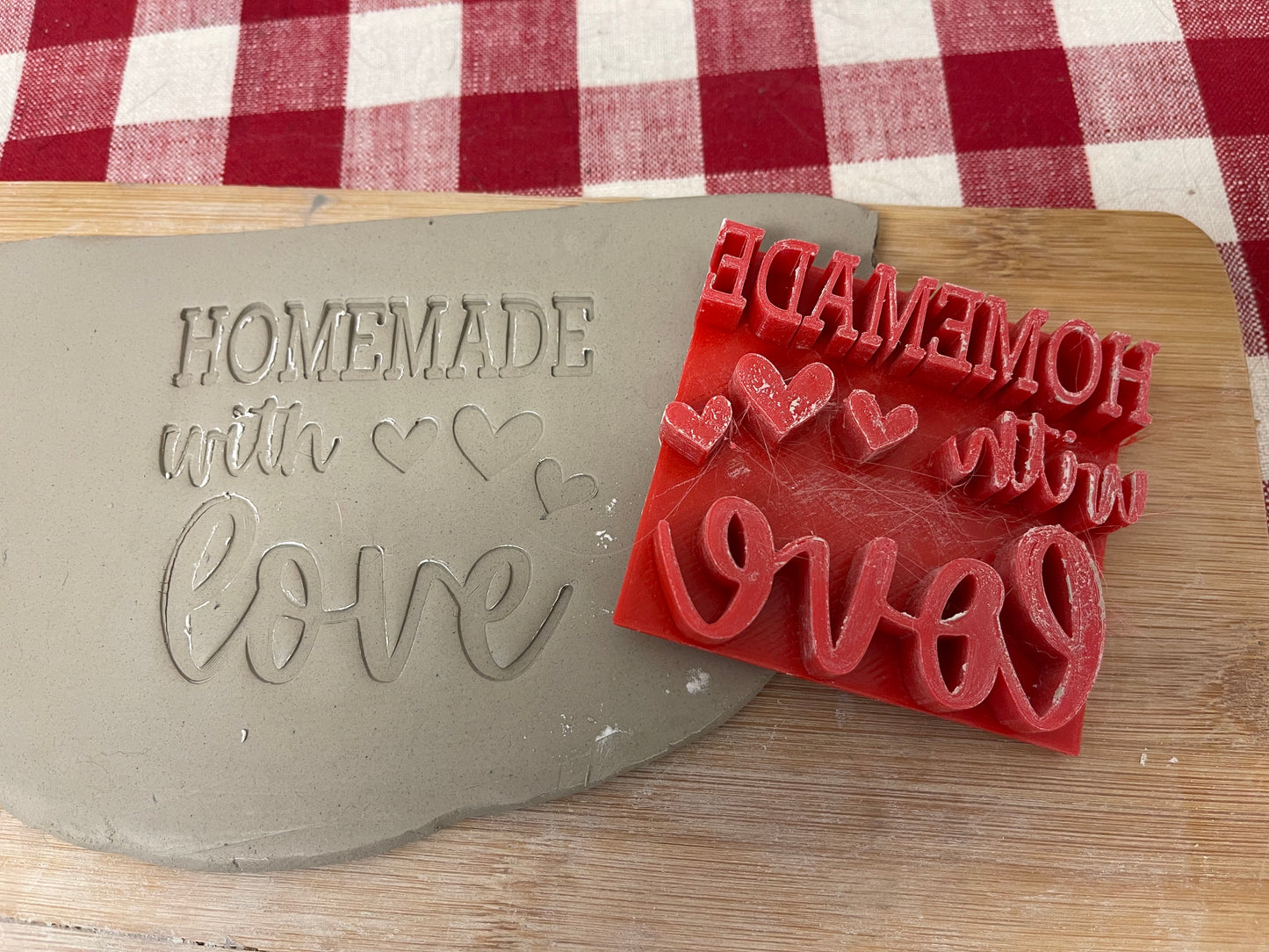 "Homemade with Love" word stamp - plastic 3D Printed, Multiple Sizes Available