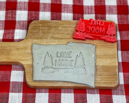 "Lake Mode" word stamp - plastic 3D Printed, Multiple Sizes Available