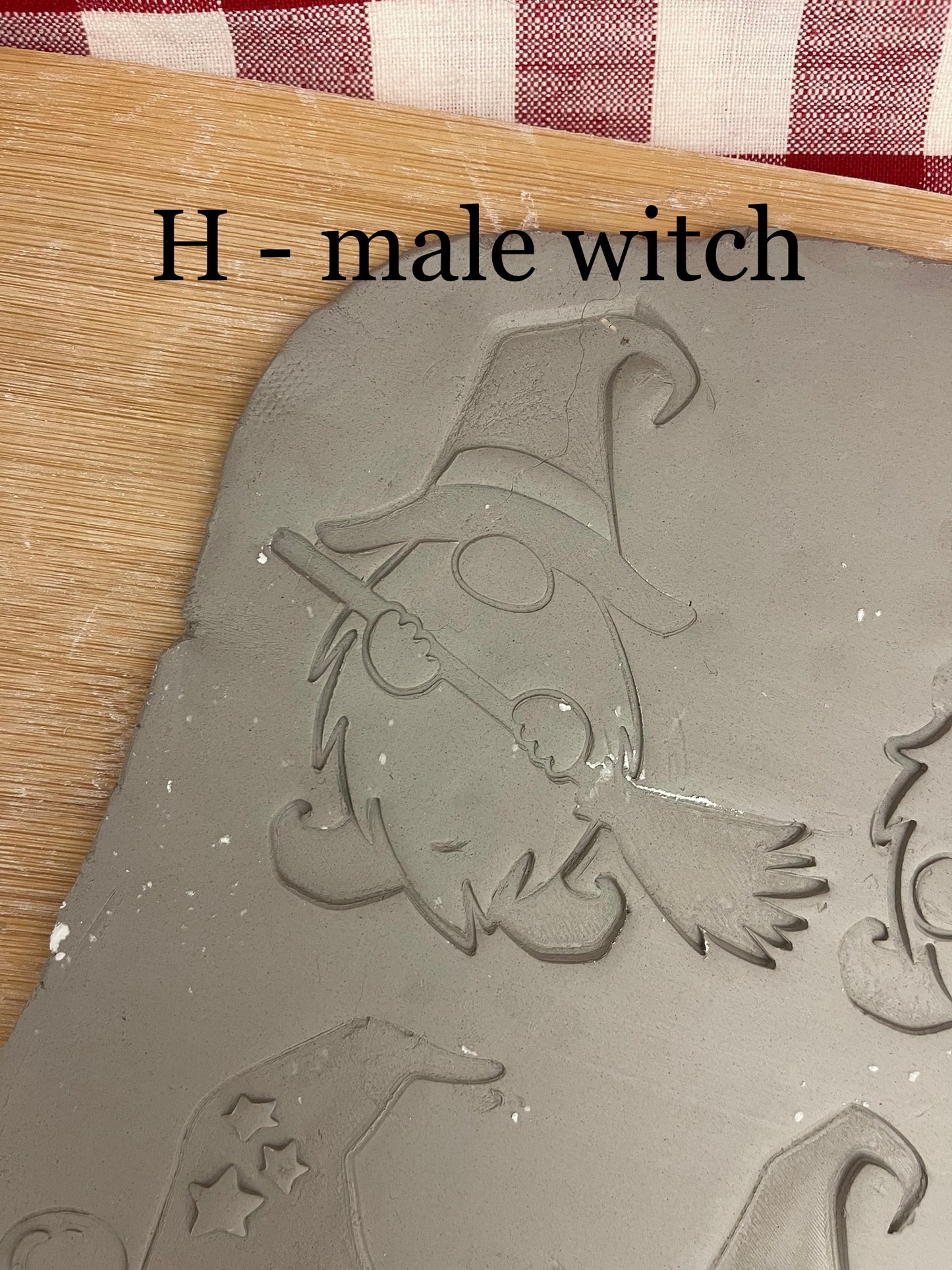 Pottery Stamp, Fall Halloween Gnome designs, with optional cookie cutter ornament - multiple sizes
