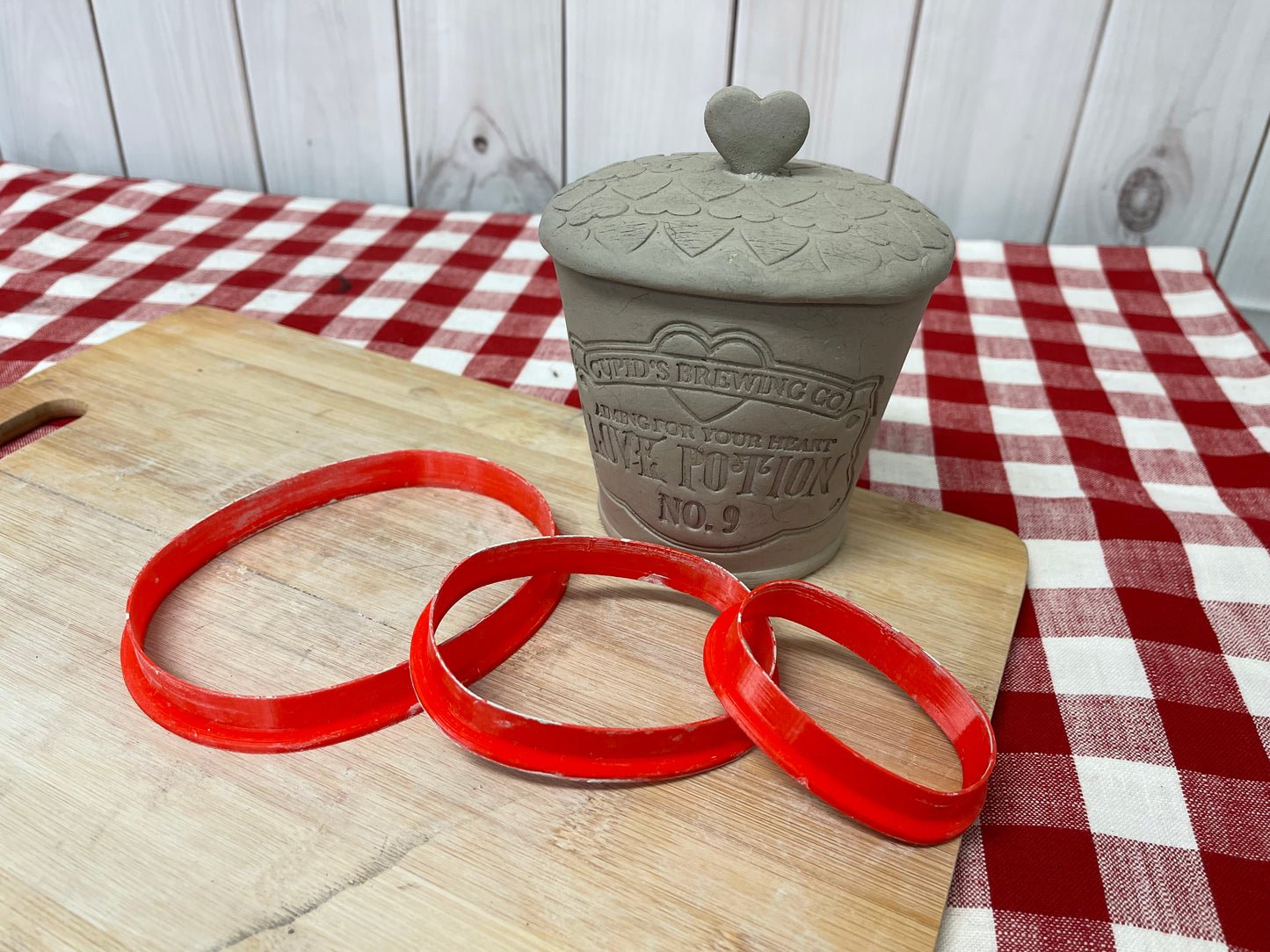 Oval Lid Template for Mug Wide, Clay Cutter - plastic 3D printed, multiple sizes, each or set