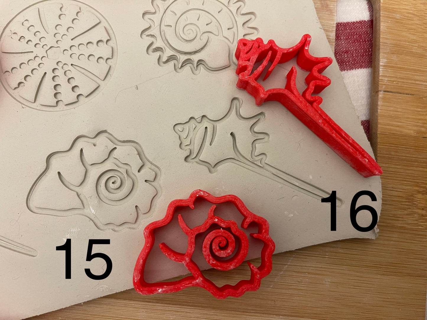 Lot of Seashell stamps - plastic 3D printed, multiple designs/sizes, Each or sets available