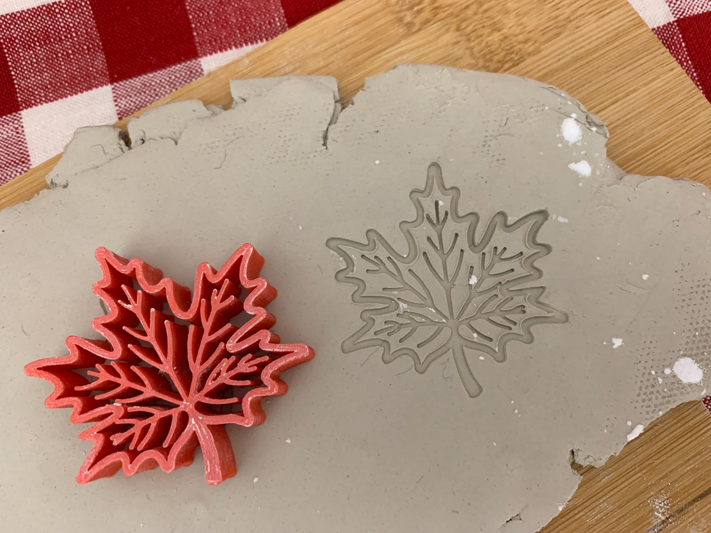 Fall Leaf Design, Pottery Stamp or Stencil w/ optional Cutter, plastic 3d printed, multiple sizes available