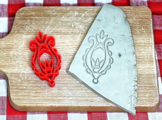 Henna ornament design Pottery Stamp, plastic 3d printed, multiple sizes available