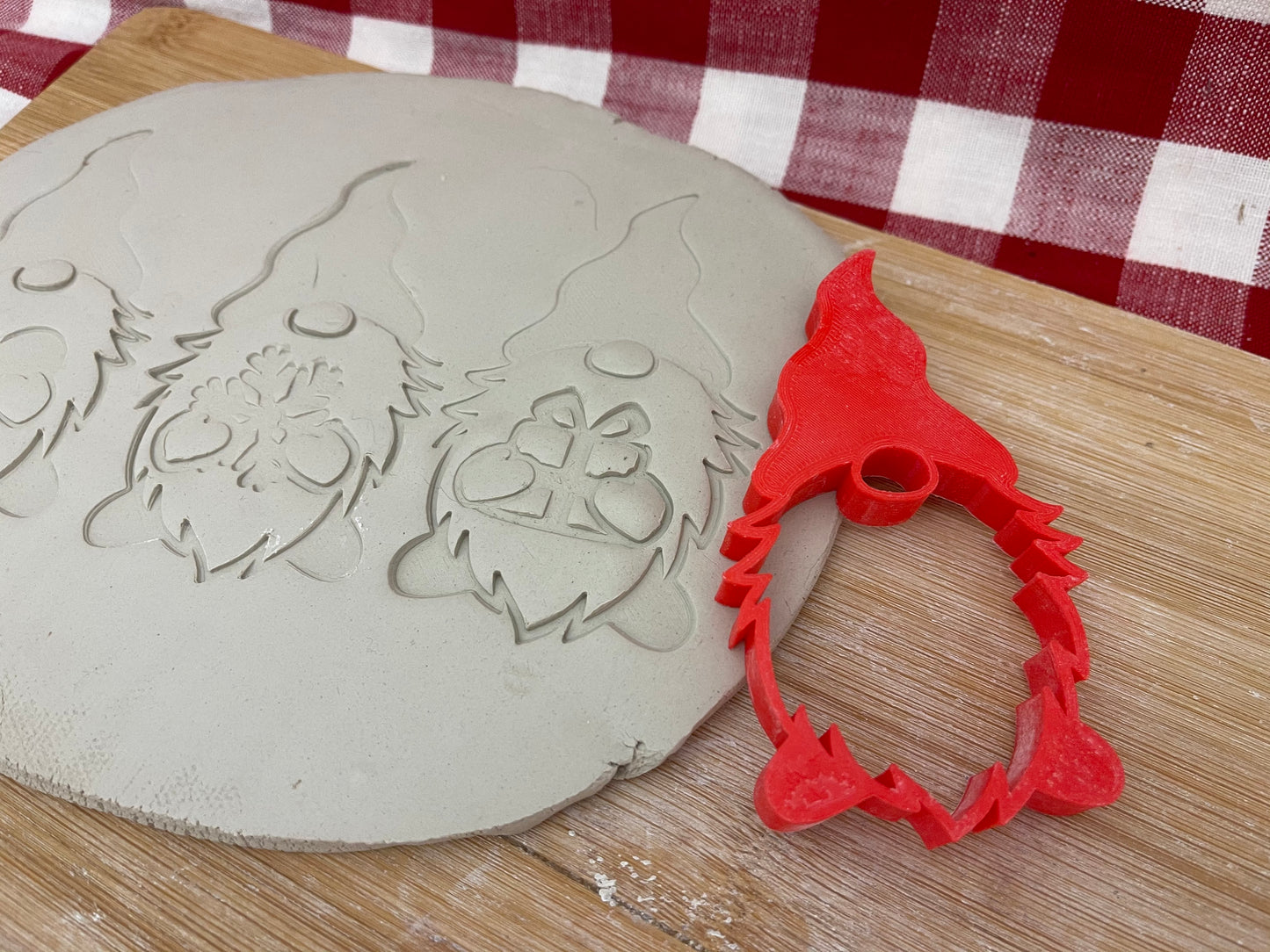 Generic Gnome stamp with optional cookie cutter ornament - plastic 3D printed, multiple sizes