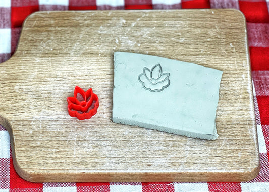 Henna Bud design Pottery Stamp, plastic 3d printed, multiple sizes available