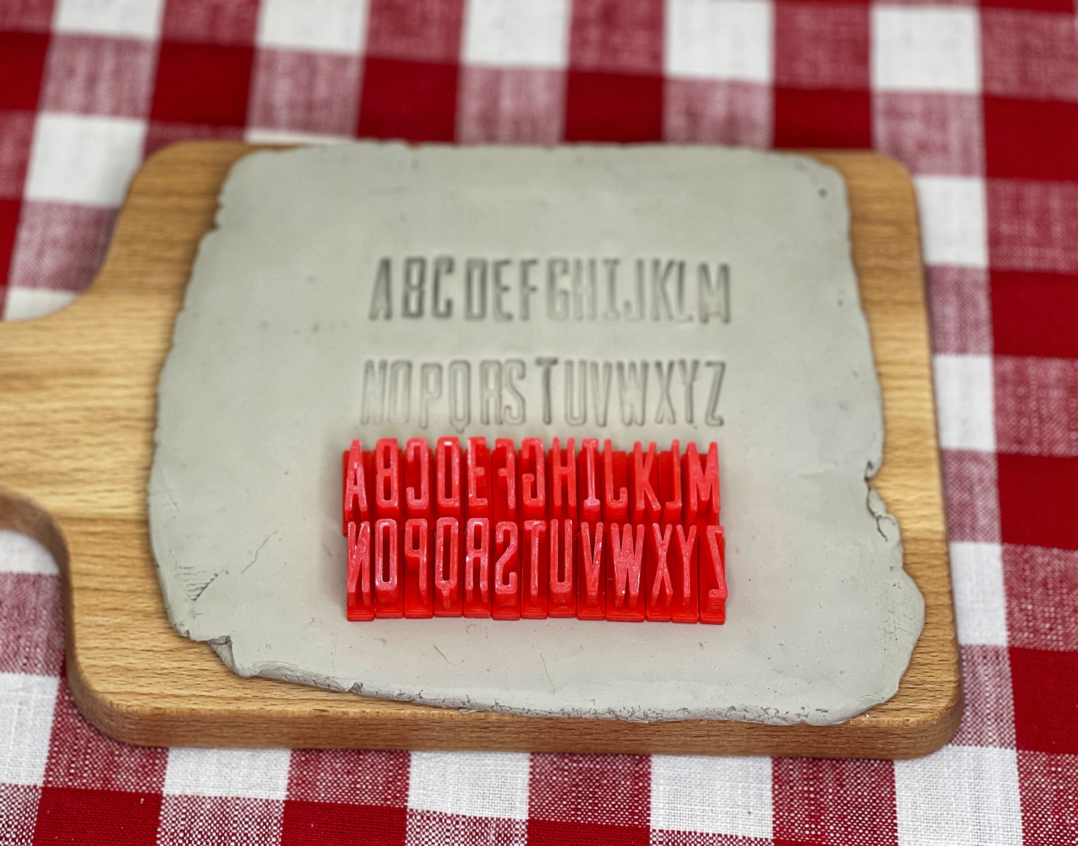 Alphabet Pottery Stamp Set - Cast Iron Font – De La Design