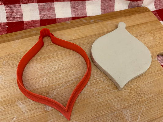 Christmas Teardrop Ornament Clay Cutter - plastic 3D printed, pottery tool, multiple sizes