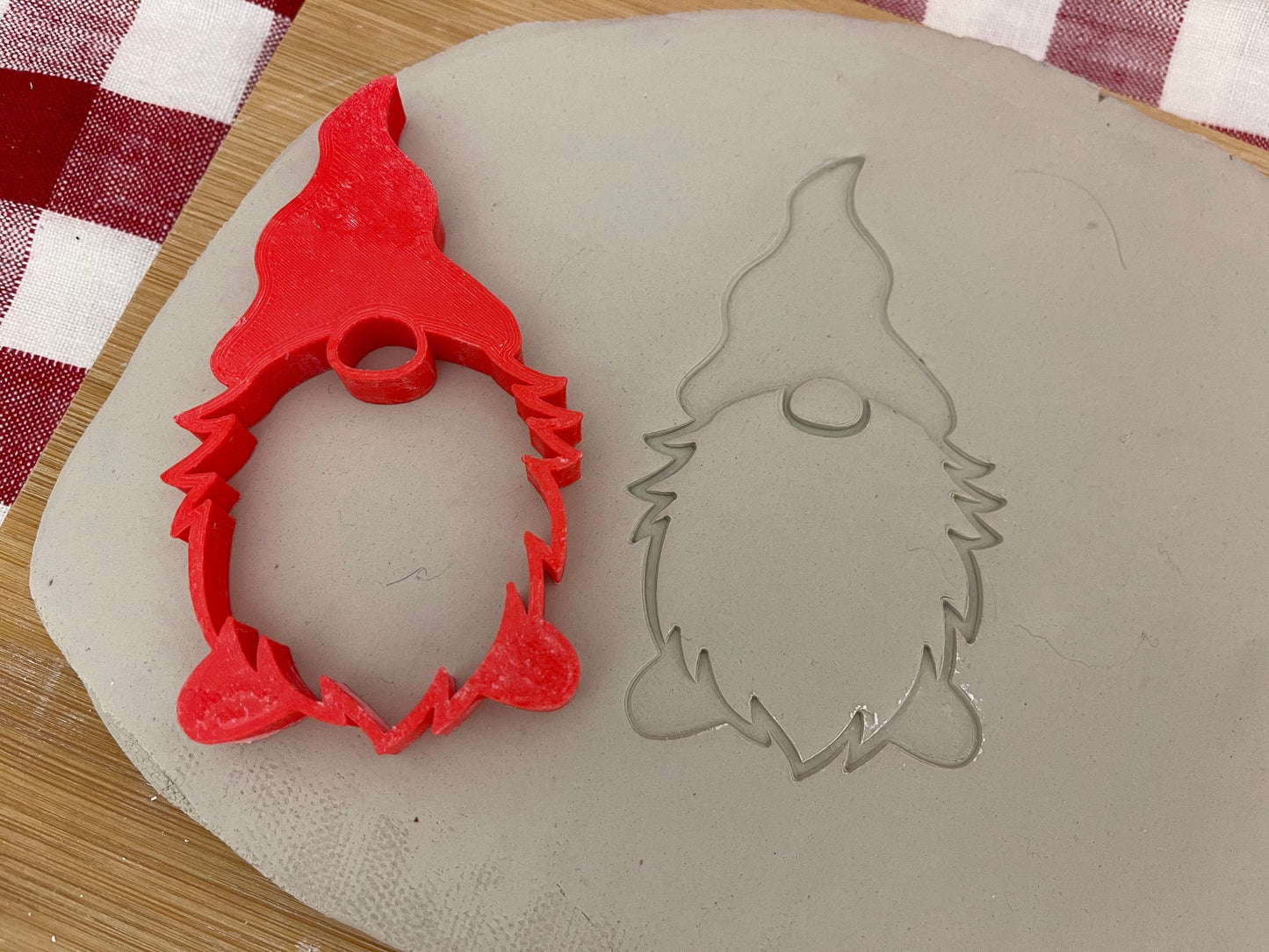 Generic Gnome stamp with optional cookie cutter ornament - plastic 3D printed, multiple sizes